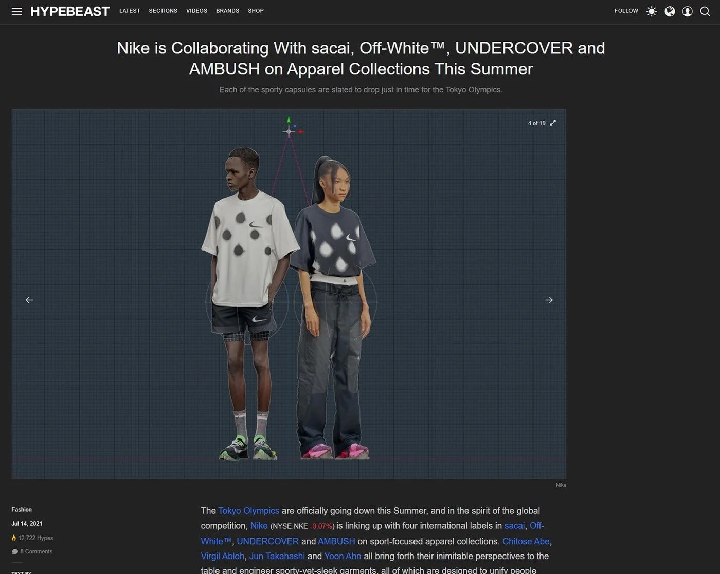 Nike × Off-White campaign publication — SNKRS feature